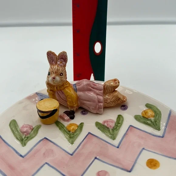 Vintage Fitz And Floyd Girl Bunny Platter - Picture 14 of 16